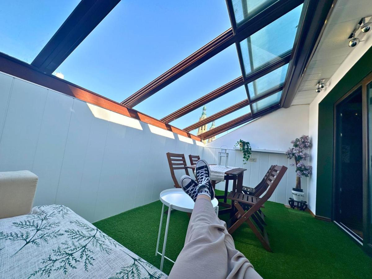 Dos Torres Atico - Solarium Privado En Calle Alfonso I Saragoça Exterior foto